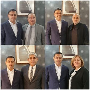 Yusuf Çelebi, Ayhan Metin, Yıldıray Çınar ve Aynur Dankaz ile Milletvekili Serkan Bayram ile kolaj fotoğraf